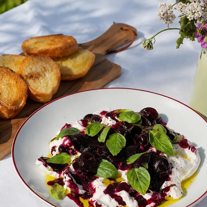 burrata met kers