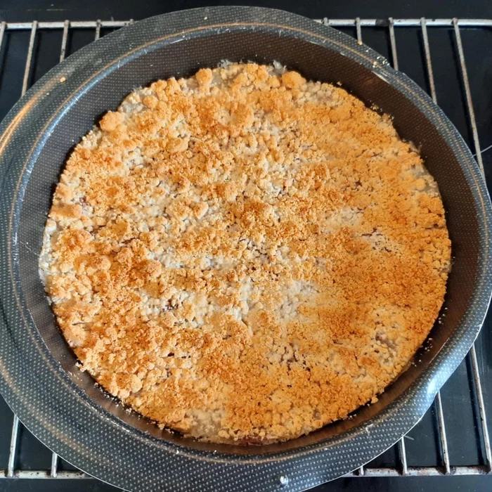 Crumble met peer en appel