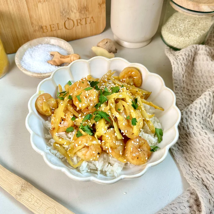 Wok met scampi