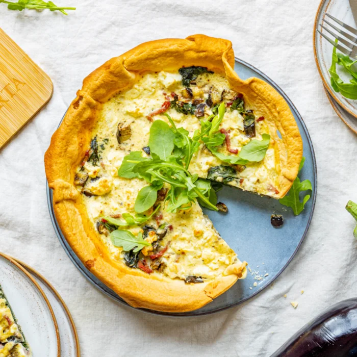 quiche met aubergine