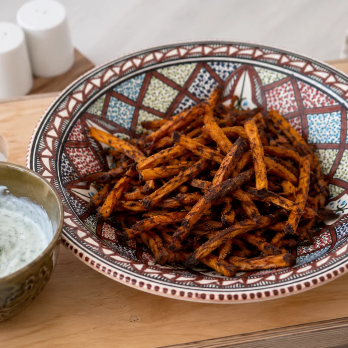 zoete aardappel chips