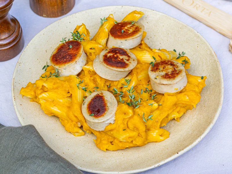 Pasta pompoensaus witte pens