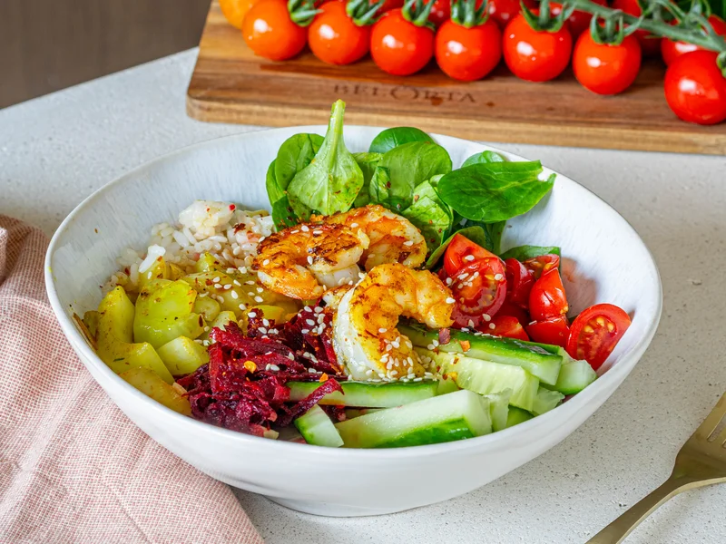 Pokébowl met paksoi en scampi