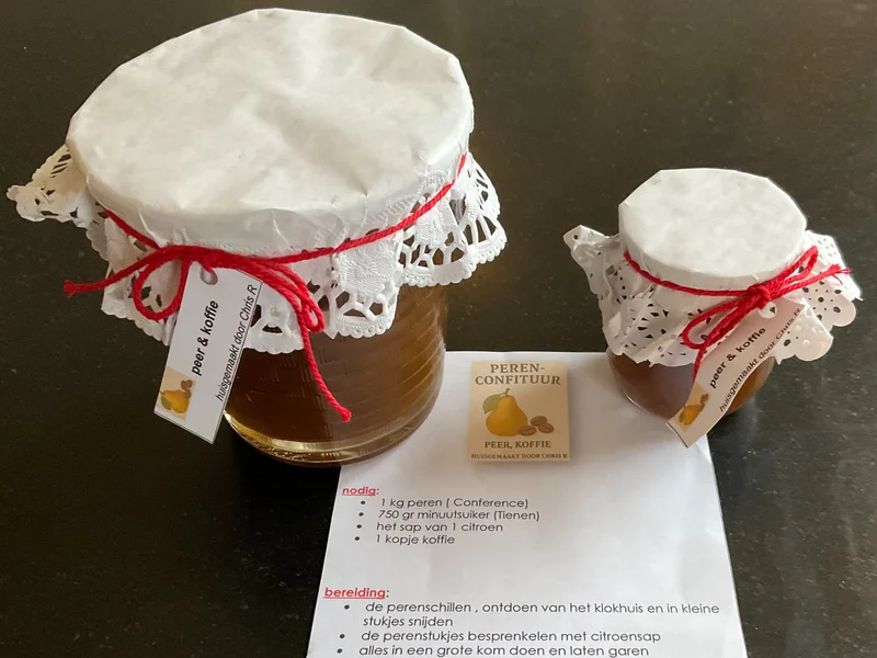 Confituur van peer en koffie