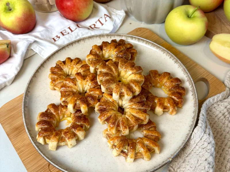 Appeldonuts met bladerdeeg