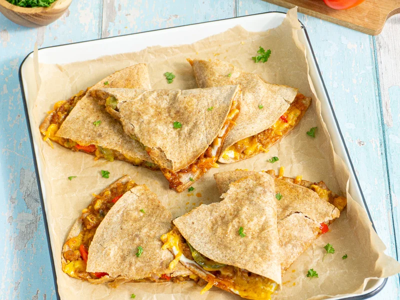 Quesadilla met geroosterde paprika
